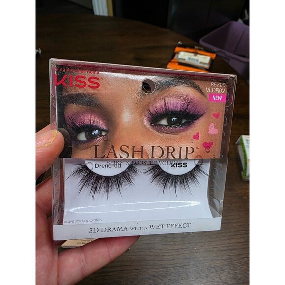 Kiss Lash Drip "Drenched" False Eyelashes Pack Spiky Boosted Volume 3D Drama Wet - Picture 3 of 16